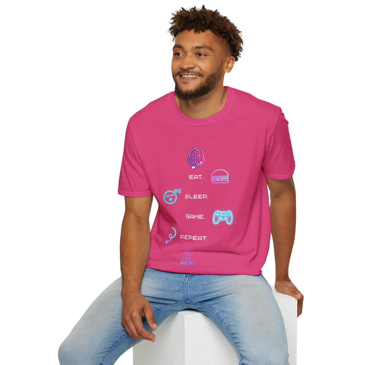 Pastel Gaming Icons T-Shirt — Cute Vaporwave Controller & Skull Tee