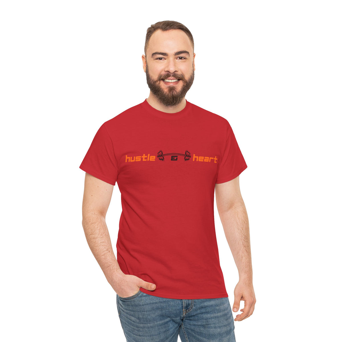 Hustle Heart Graphic Tee — Minimal Motivational T-Shirt