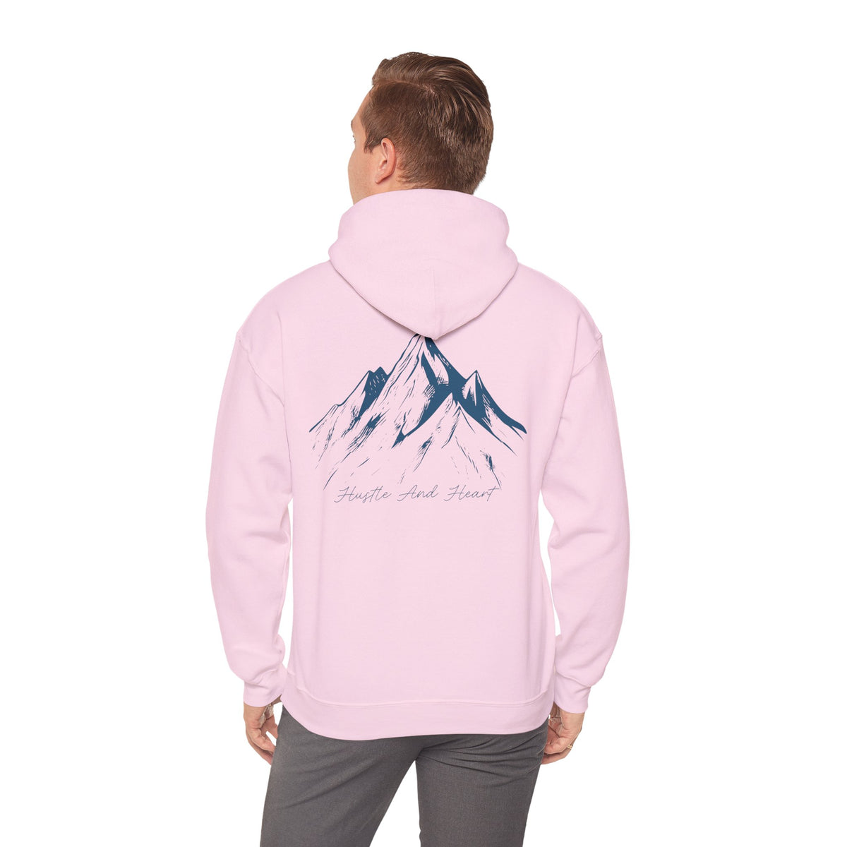 Mountain Sketch Hoodie — "My Home, Wild Heart" Minimal Nature Pullover