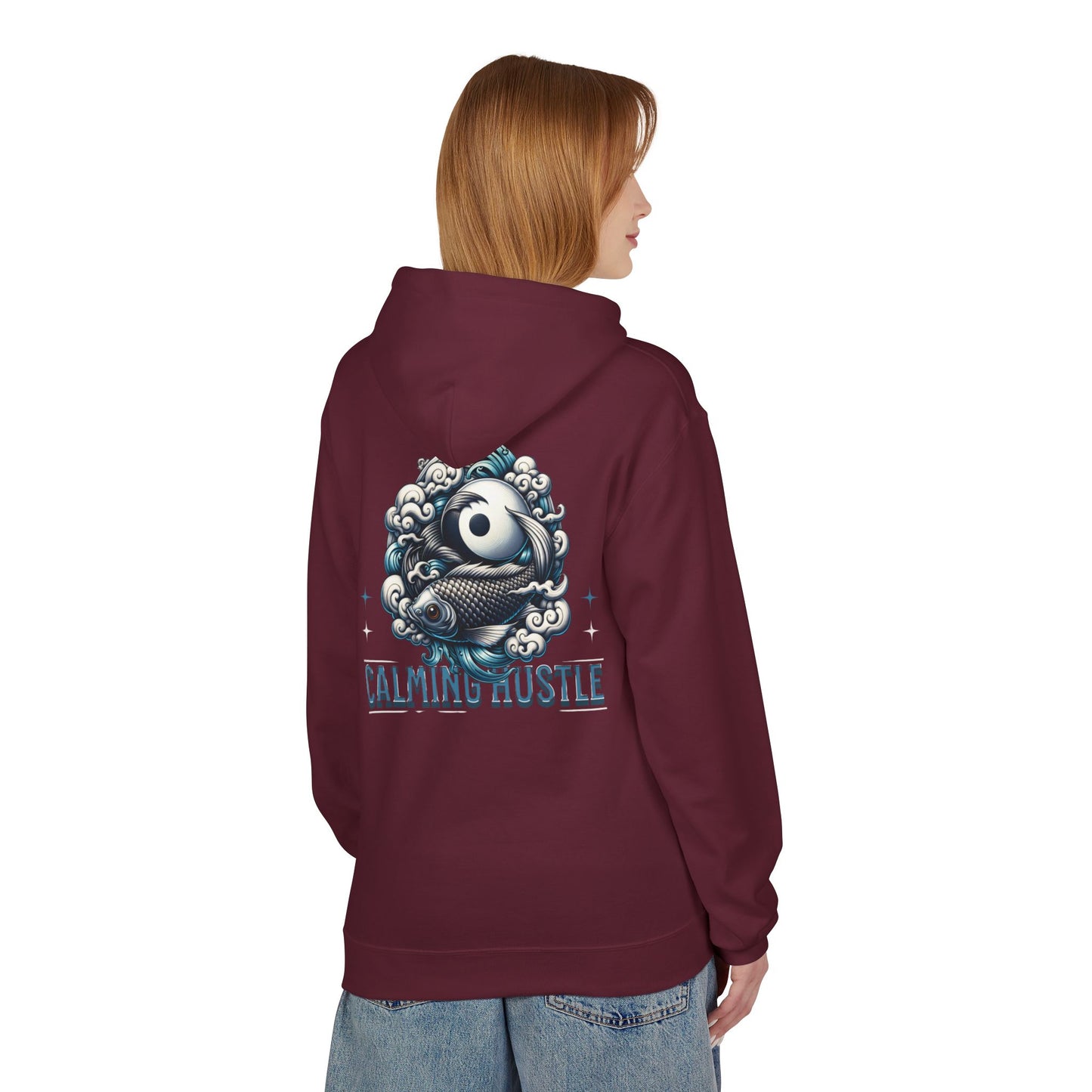 Calming Hustle Hoodie — Yin Yang Koi Graphic Sweatshirt