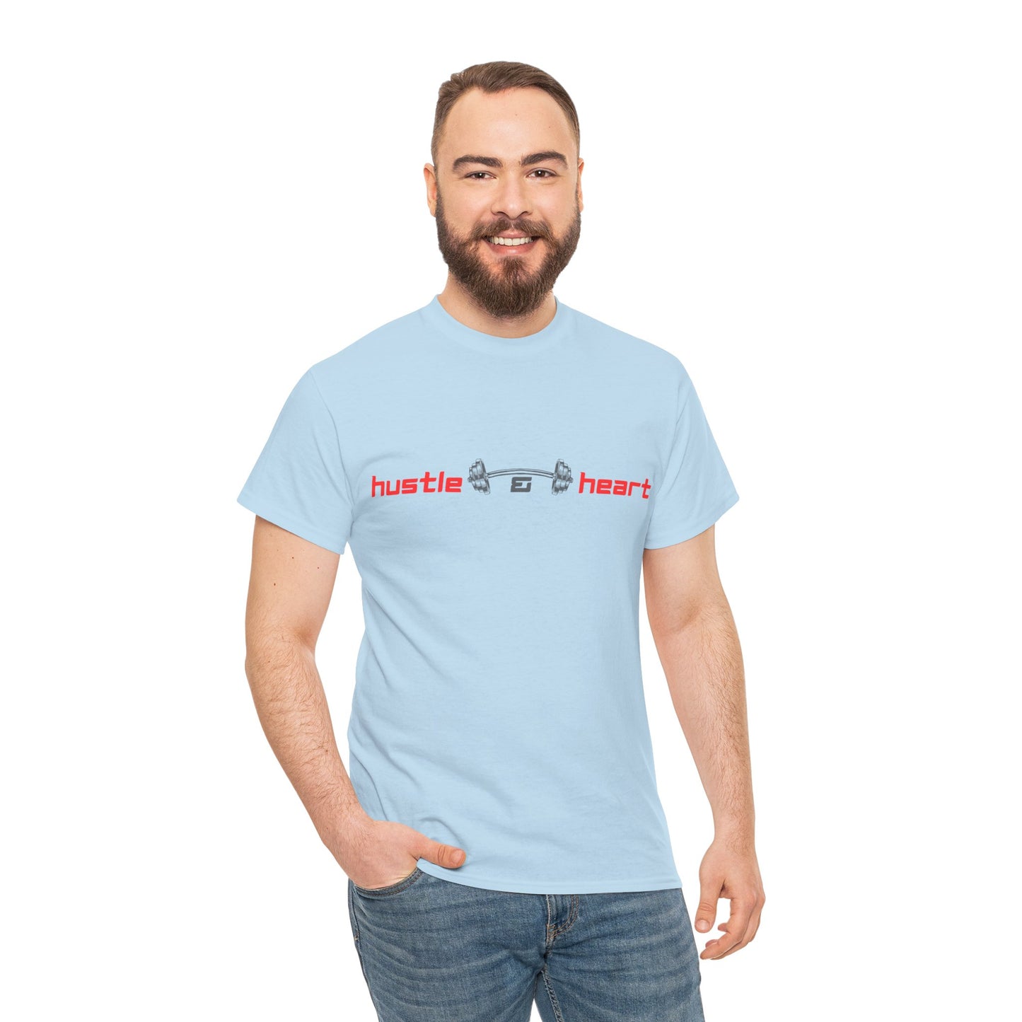 Hustle & Heart Graphic Tee — Minimal Fitness Motivational Shirt