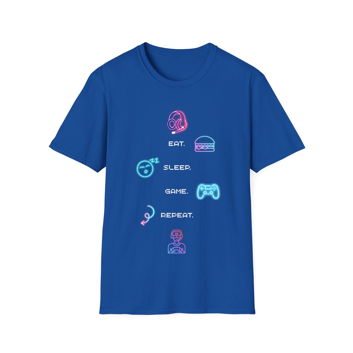Pastel Gaming Icons T-Shirt — Cute Vaporwave Controller & Skull Tee