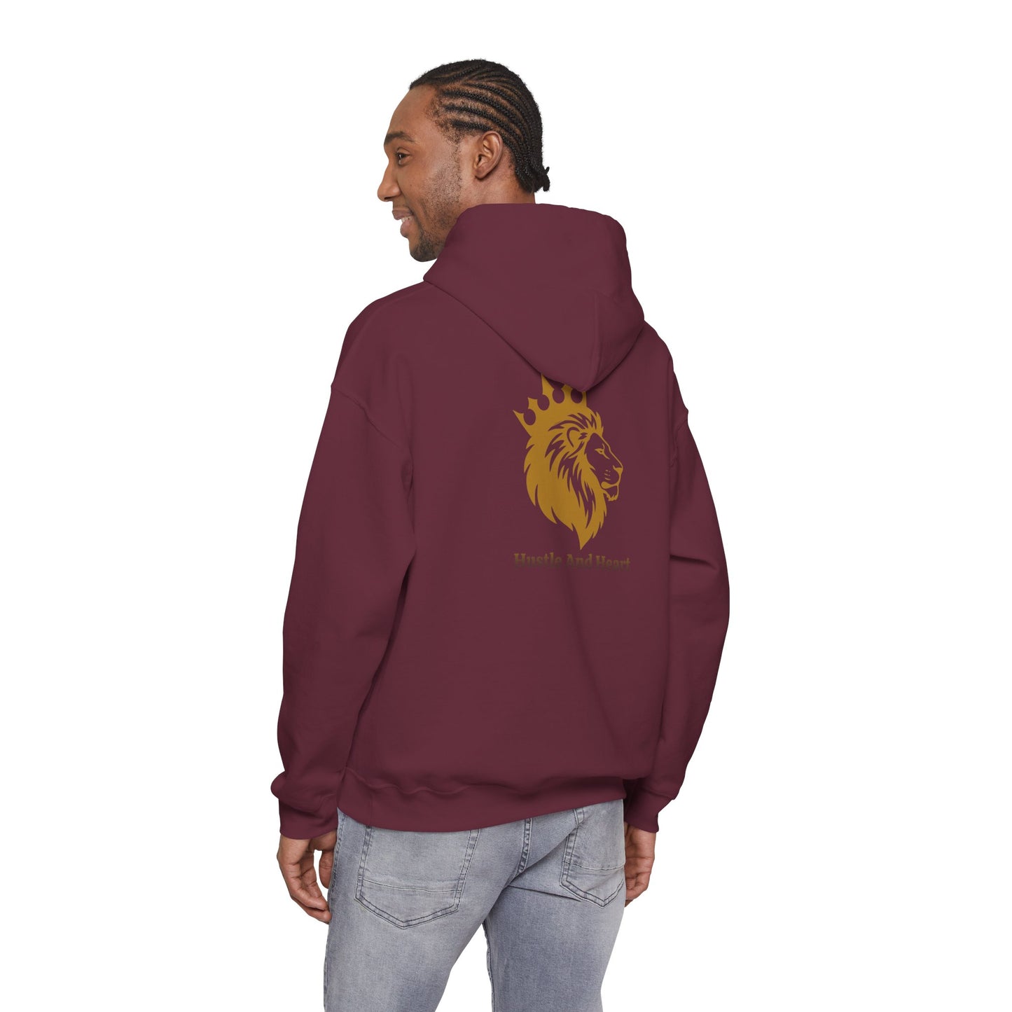 Lion Crown Hoodie — "Hustle And Heart" Graphic Pullover