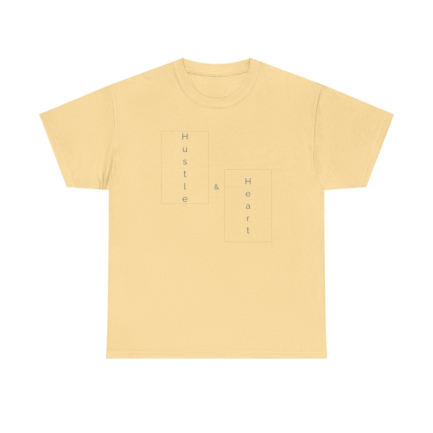 Minimalist "Hustle & Heart" T-Shirt — Vertical Text Graphic Tee