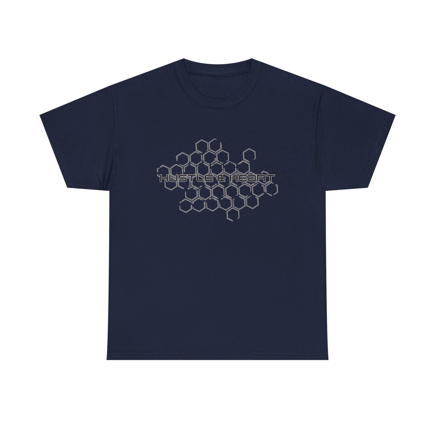 Hustle & Heart T-Shirt — Honeycomb Graphic Motivational Tee