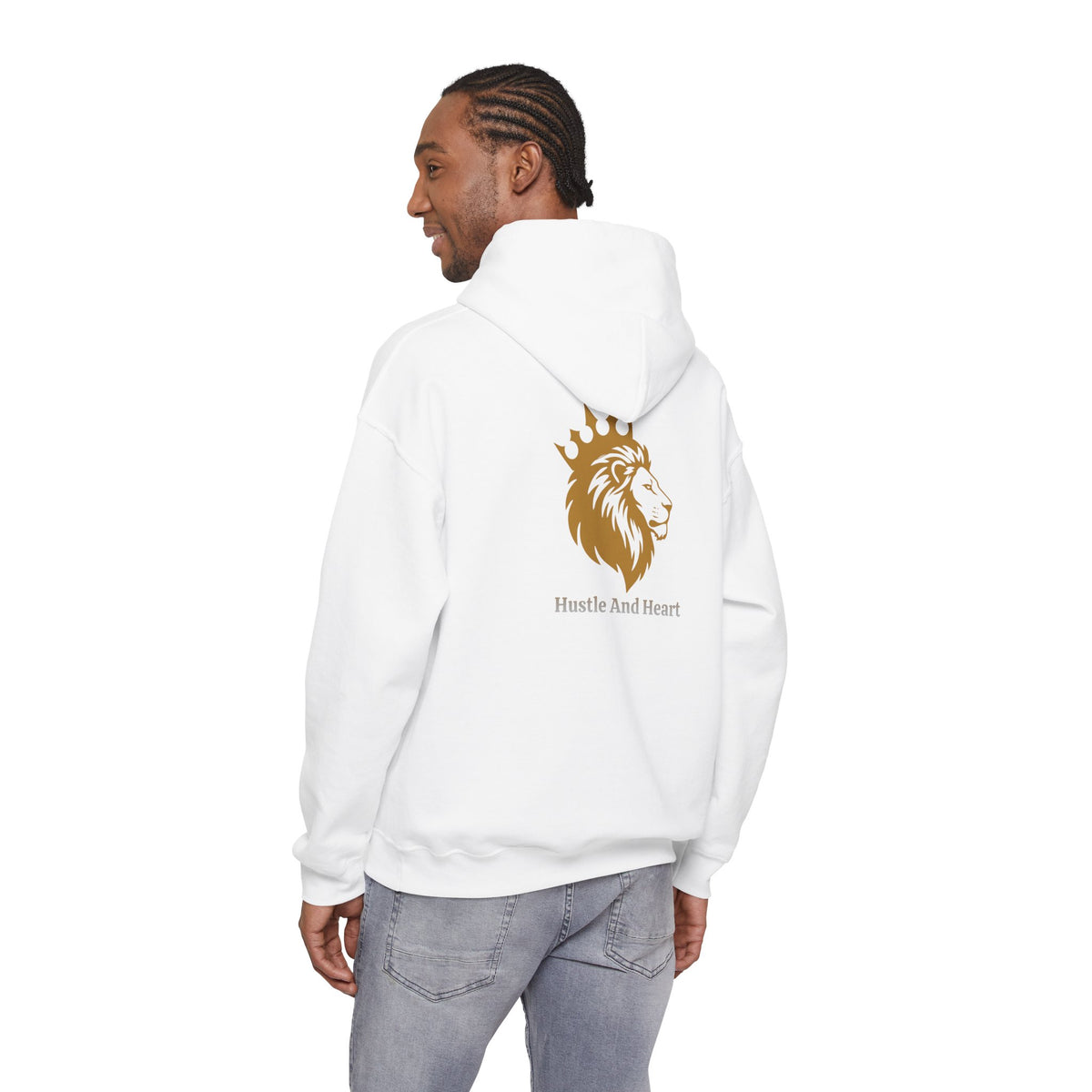 Lion Crown Hoodie — "Hustle And Heart" Graphic Pullover