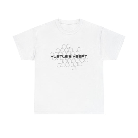 Hustle & Heart T-Shirt — Honeycomb Graphic Motivational Tee