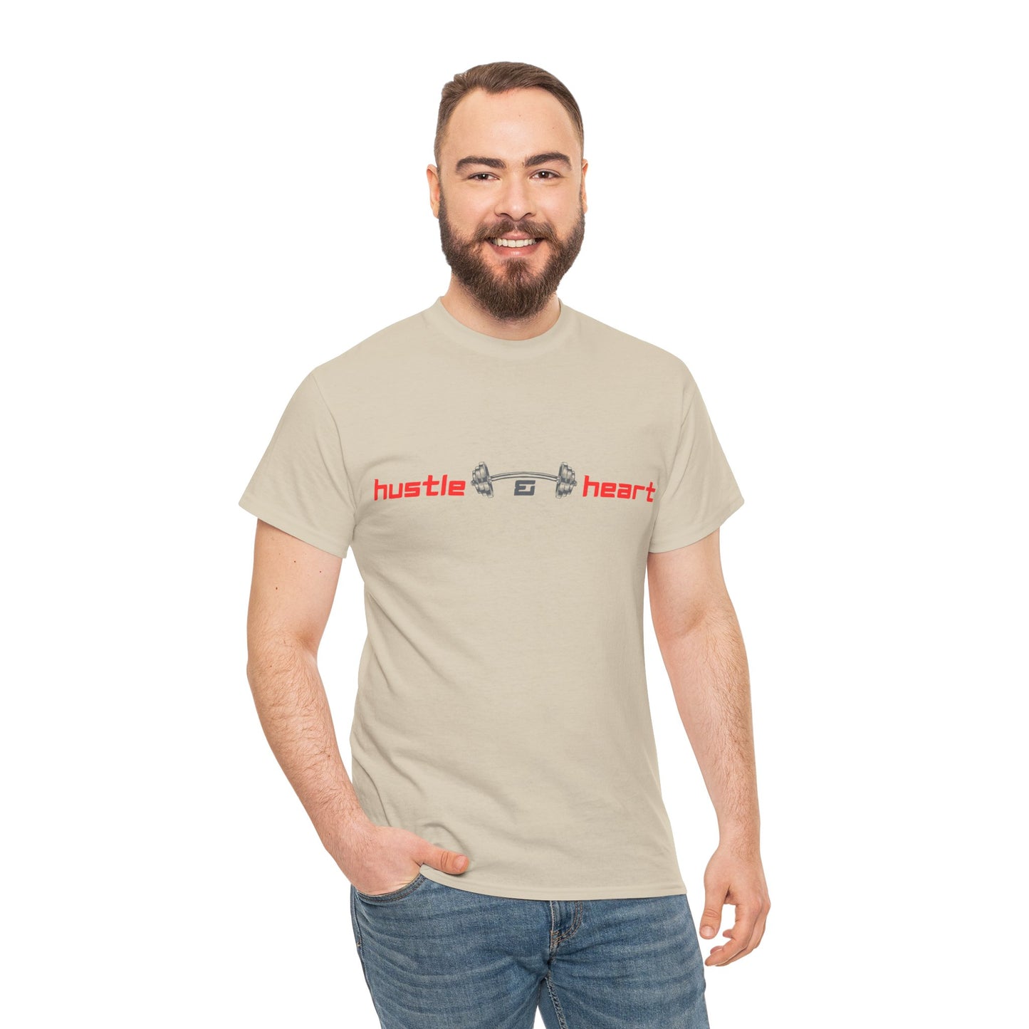 Hustle & Heart Graphic Tee — Minimal Fitness Motivational Shirt