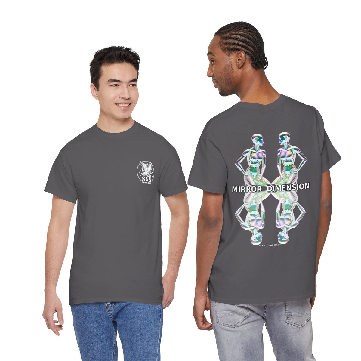 Mirror Dimension T-Shirt — Symmetrical Sci-Fi Alien Graphic Tee