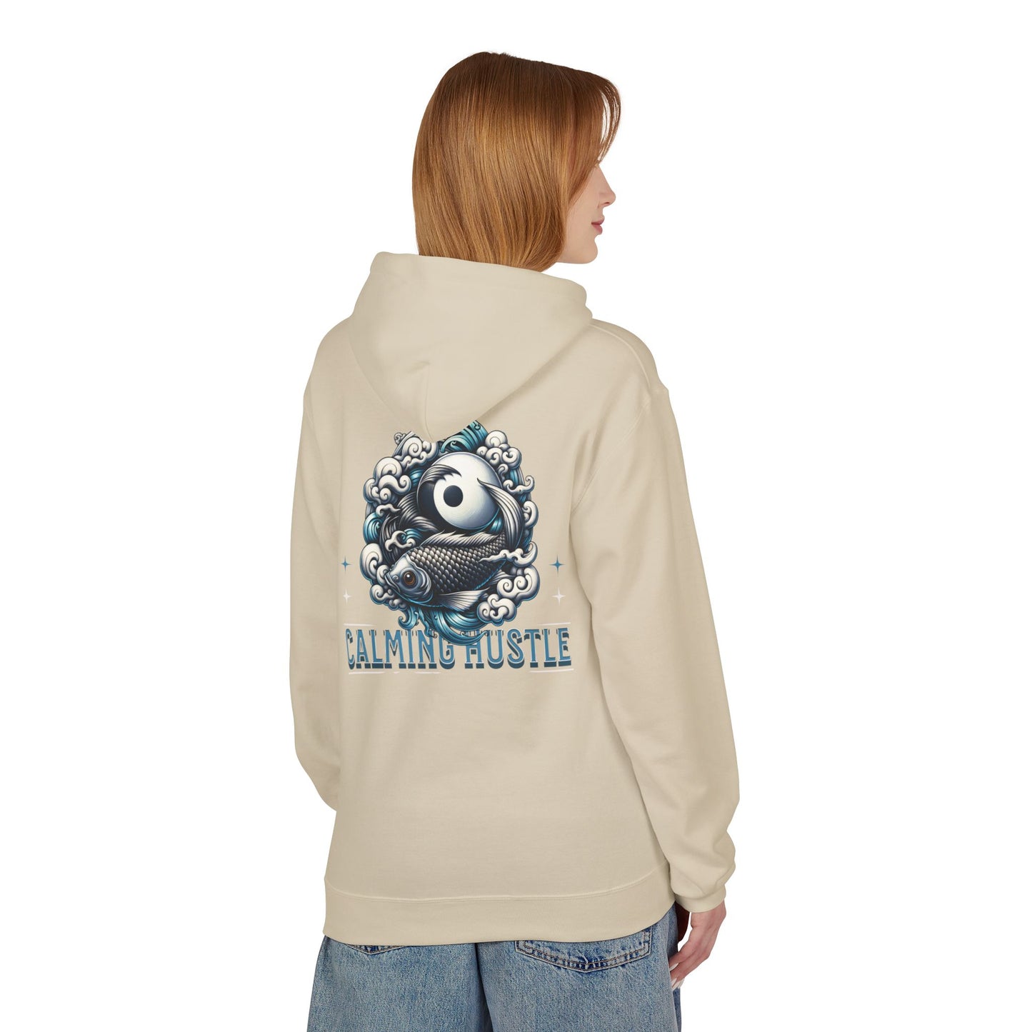 Calming Hustle Hoodie — Yin Yang Koi Graphic Sweatshirt