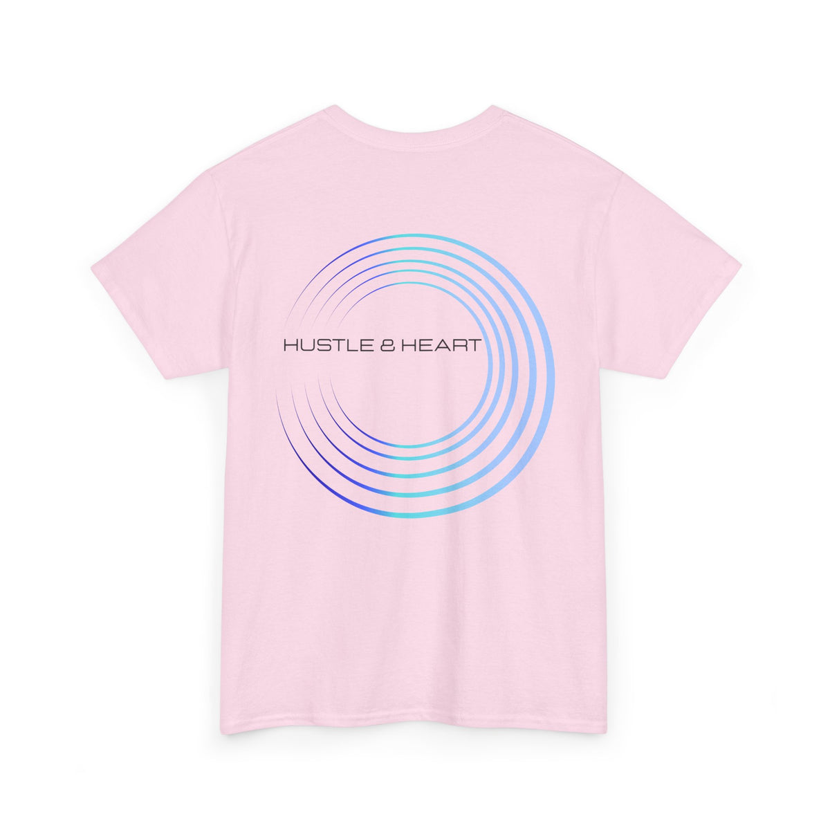 Hustle & Heart Tee — Minimal Gradient Circle Graphic Cotton T‑Shirt