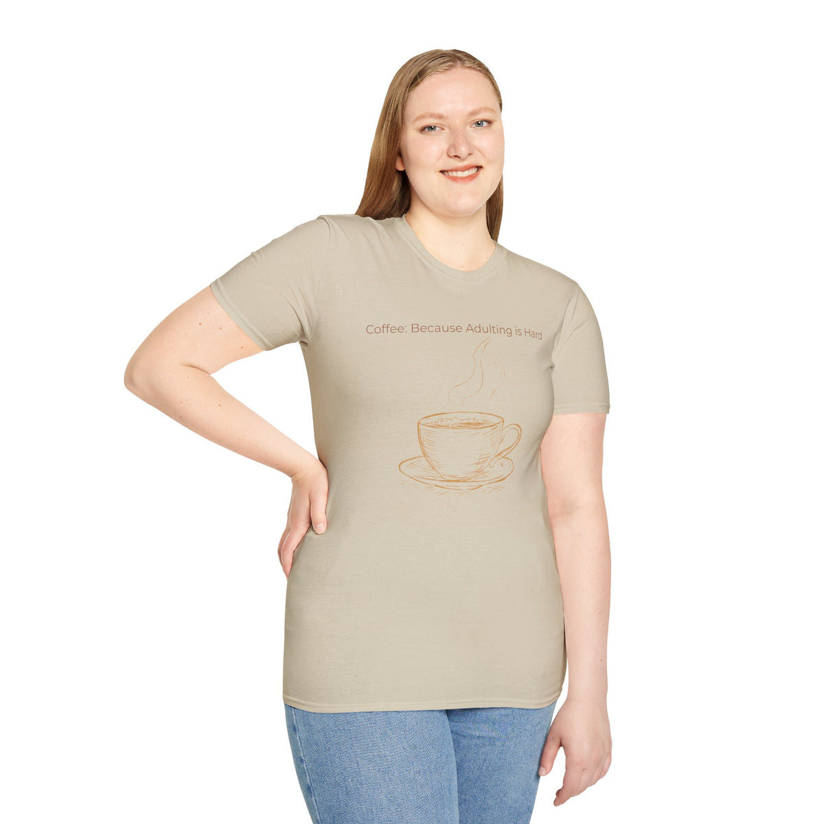 Coffee Because Adulting Is Hard T-Shirt — Minimal Cup Graphic