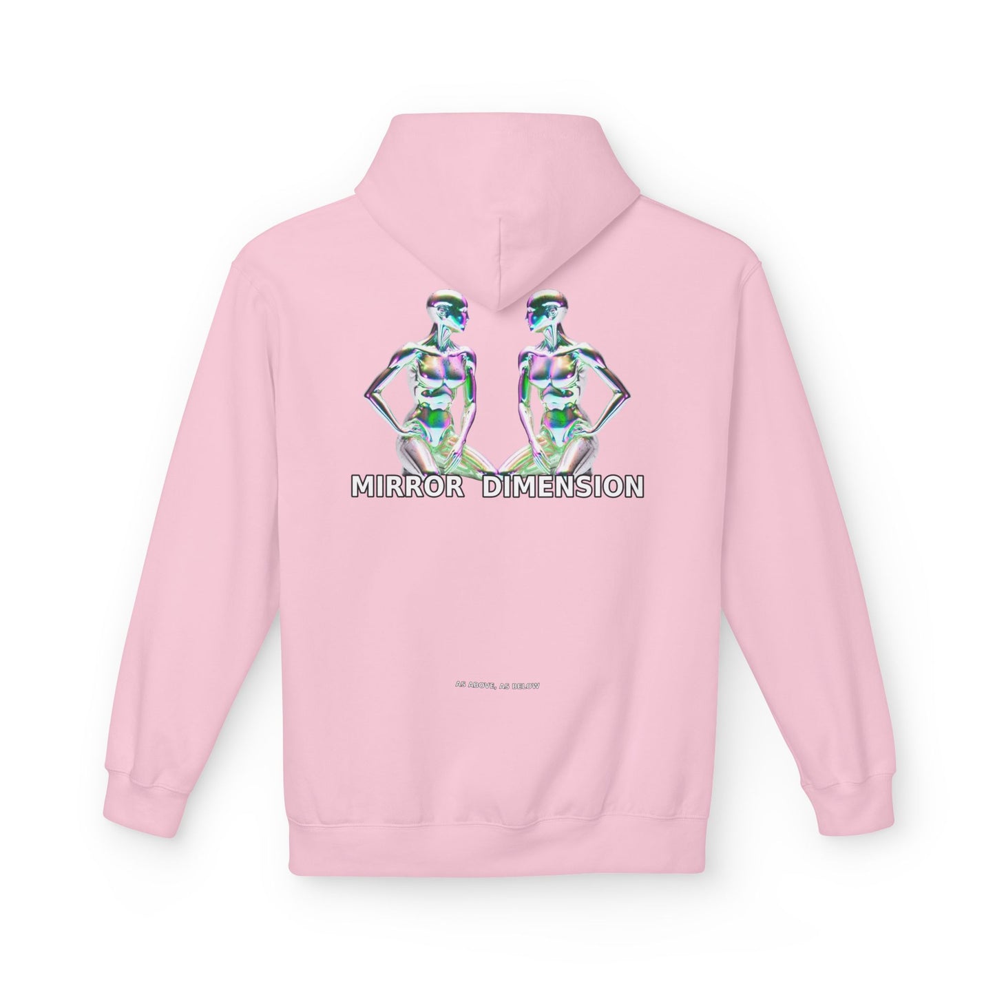Mirror Dimension Graphic Hoodie — Symmetrical Sci-Fi Alien