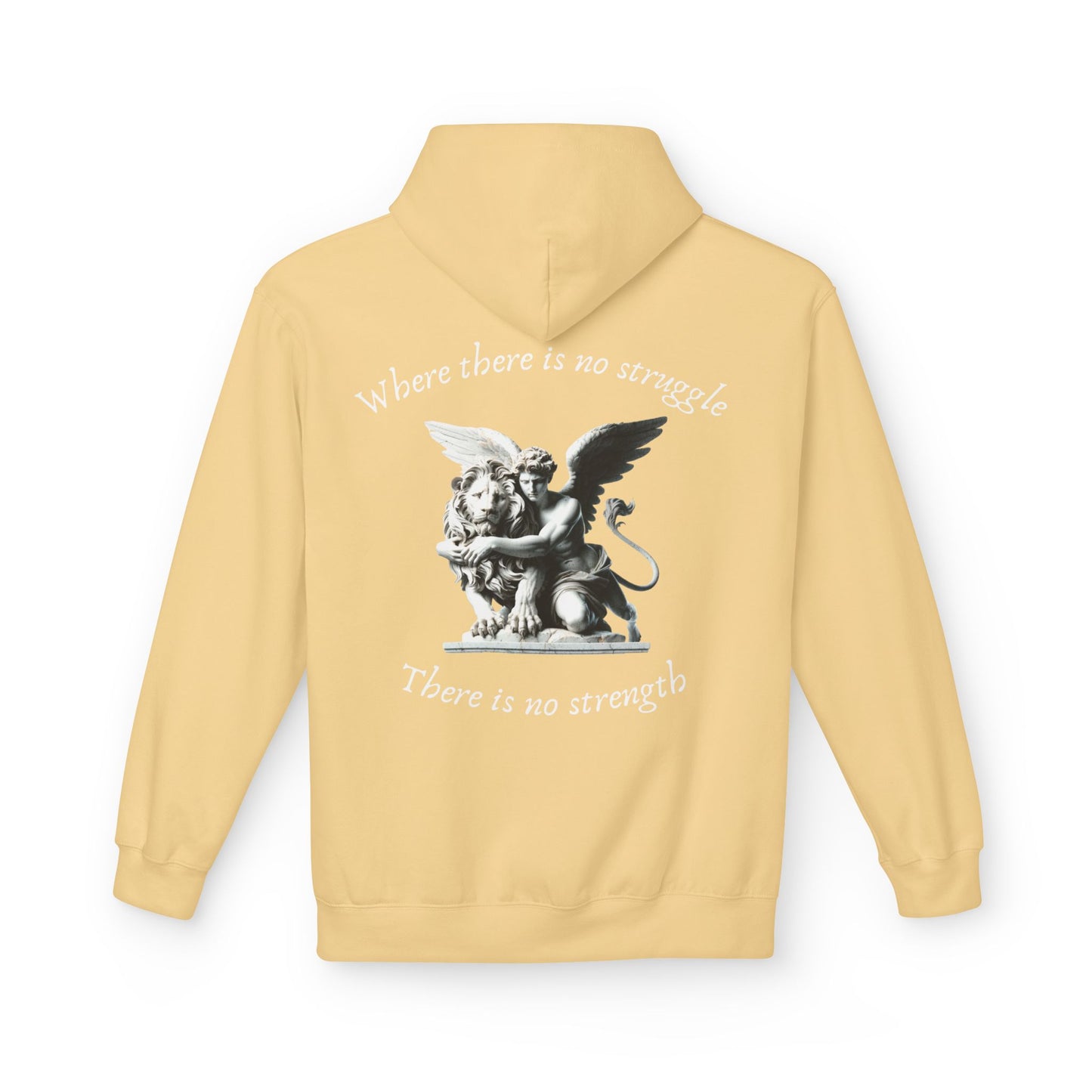 Angel Statue Hoodie – "Where there is no struggle, there is no strength" Inspirational Graphic Hoodie