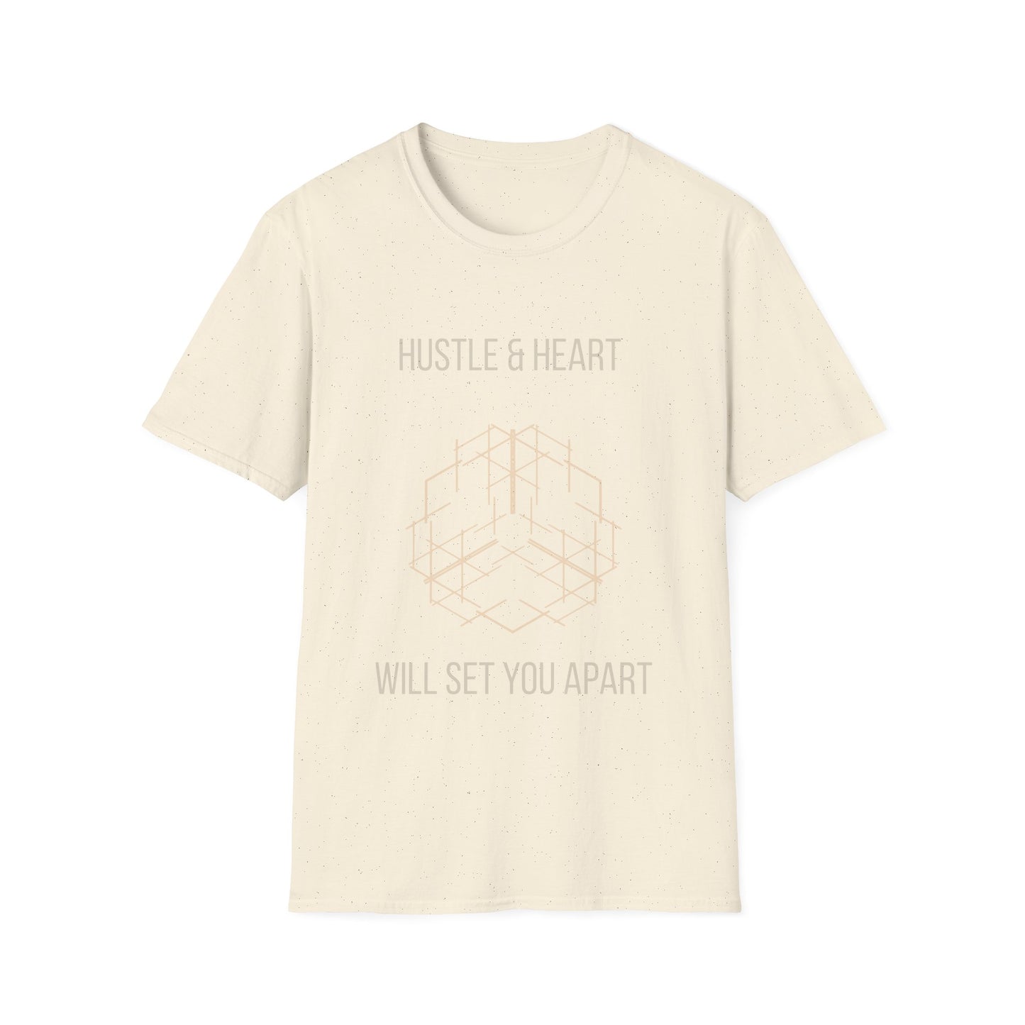Hustle & Heart Geometric Tee — Motivational Graphic T-Shirt