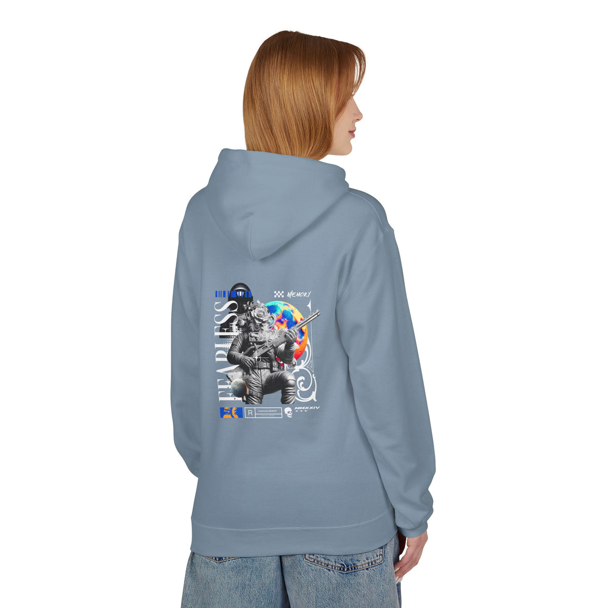 Fearless Memory Graphic Hoodie — Sci-Fi Soldier