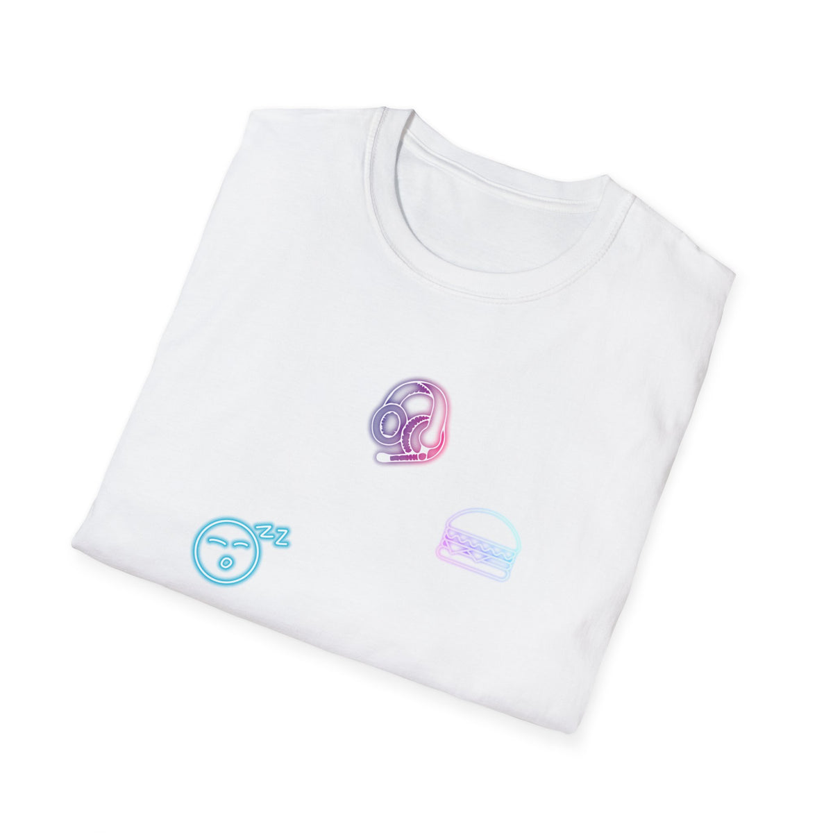 Pastel Gaming Icons T-Shirt — Cute Vaporwave Controller & Skull Tee