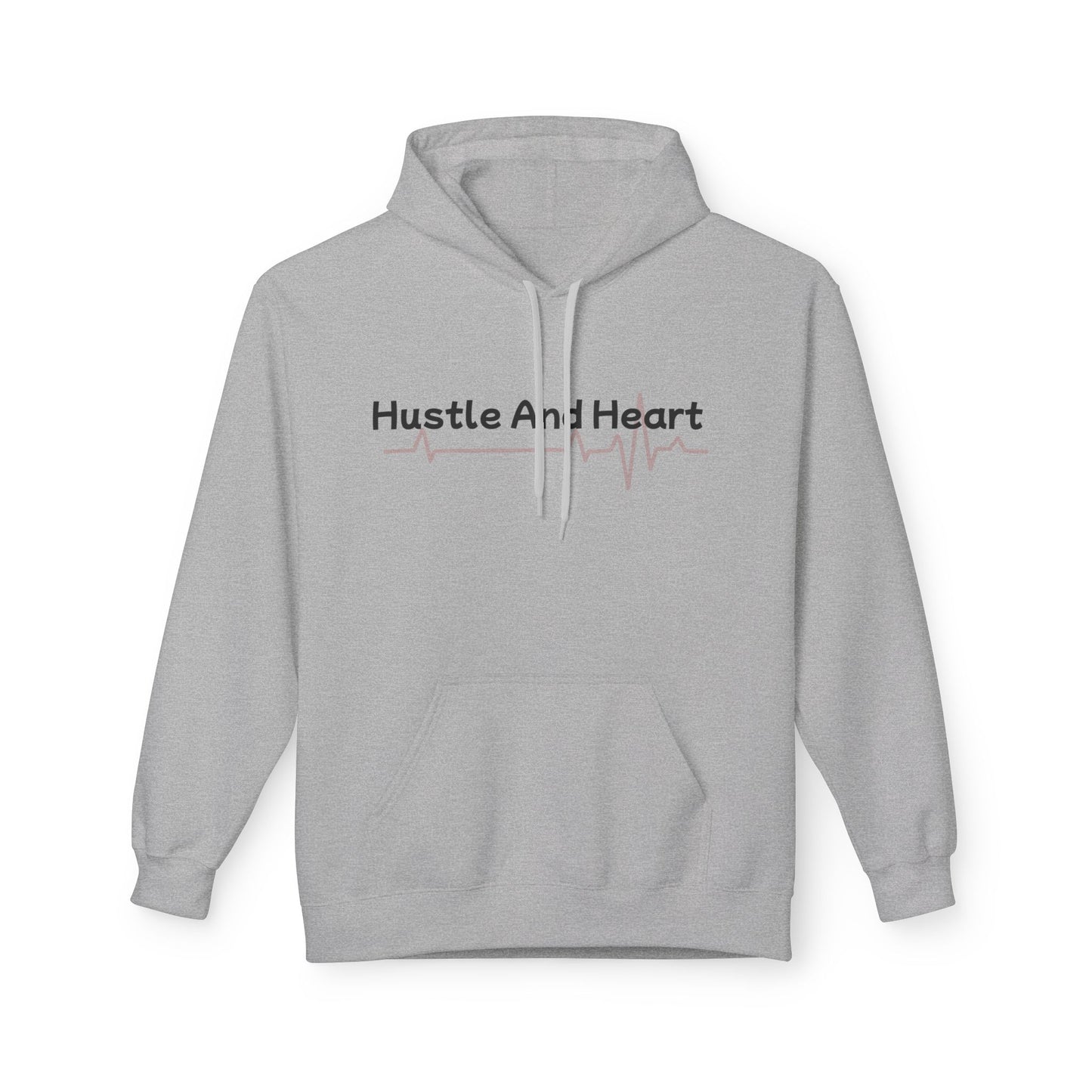 Hustle And Heart Hoodie — Motivational Pullover with Heartbeat Graphic