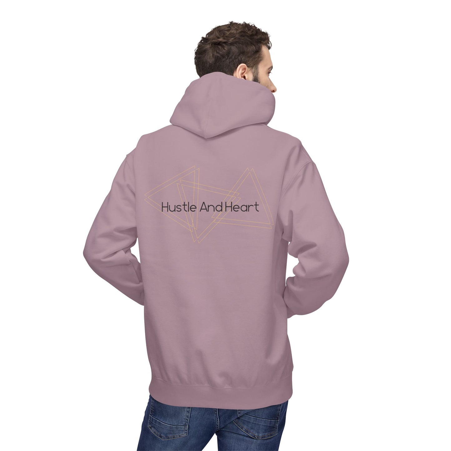 Hoodie — "Hustle And Heart" Minimalist Back-Print Fleece Hoodie