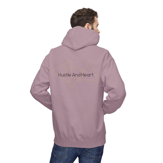 Hoodie — "Hustle And Heart" Minimalist Back-Print Fleece Hoodie