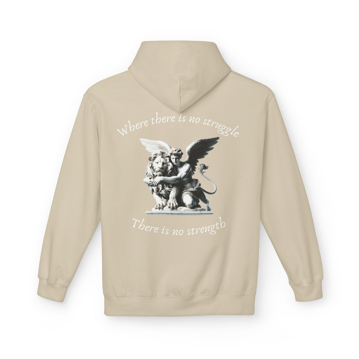 Angel Statue Hoodie – "Where there is no struggle, there is no strength" Inspirational Graphic Hoodie