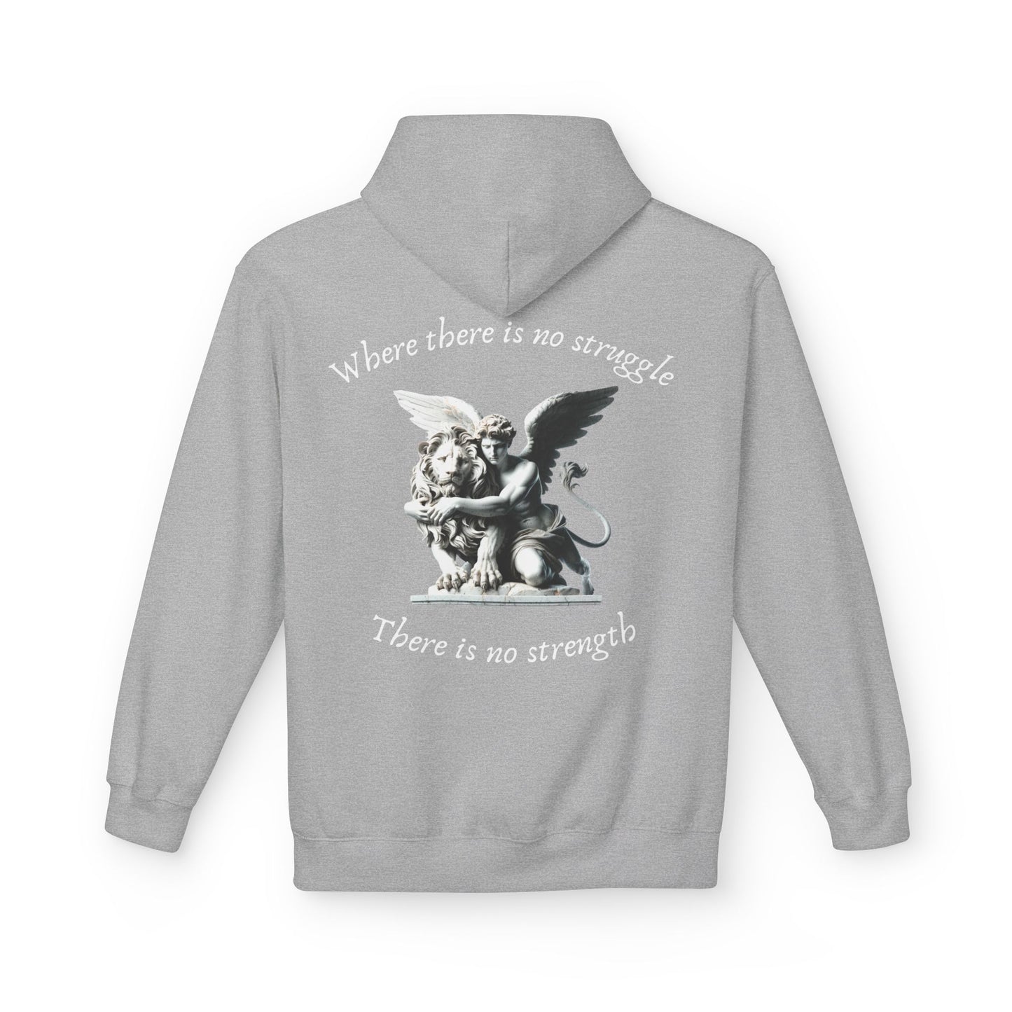 Angel Statue Hoodie – "Where there is no struggle, there is no strength" Inspirational Graphic Hoodie