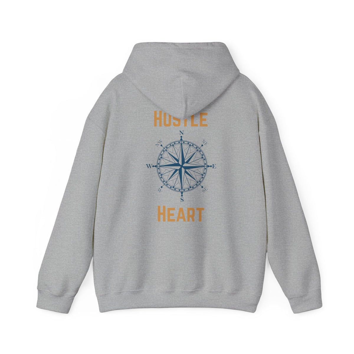 Hustle Heart Compass Hoodie — Motivational Graphic Pullover