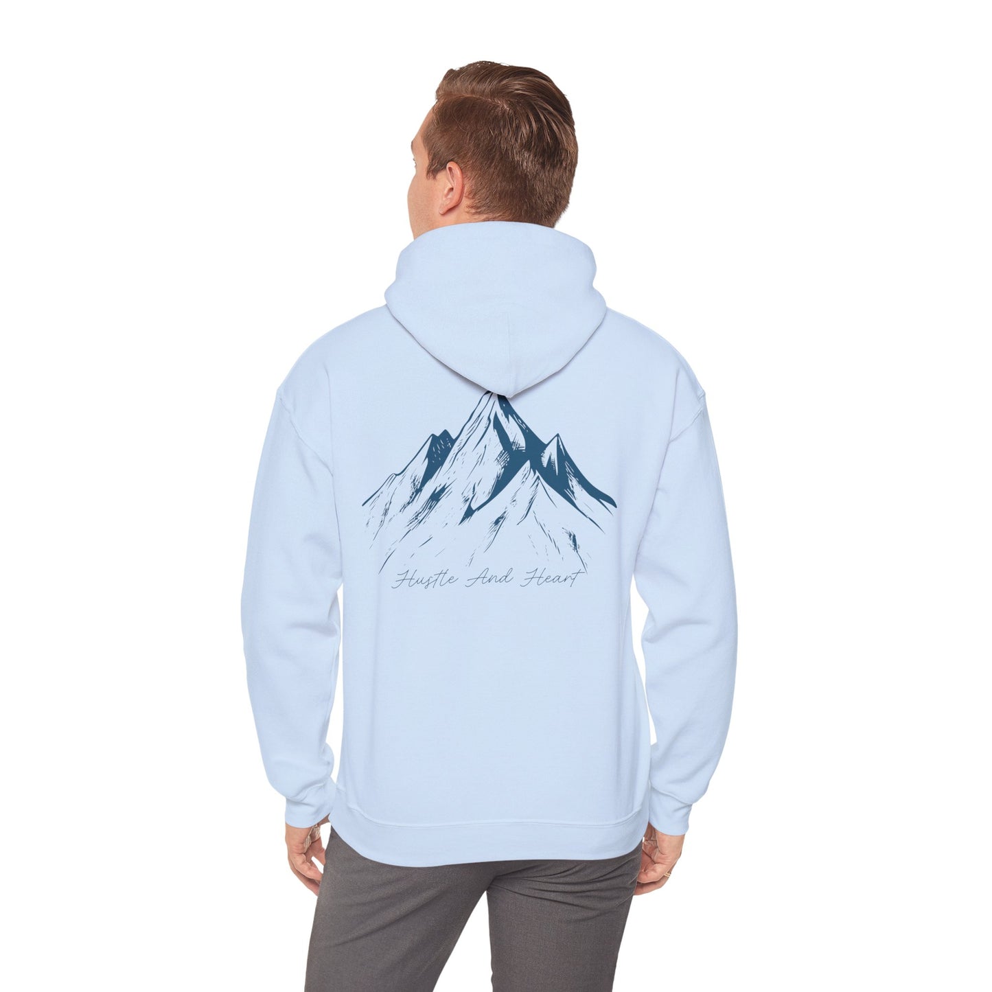 Mountain Sketch Hoodie — "My Home, Wild Heart" Minimal Nature Pullover