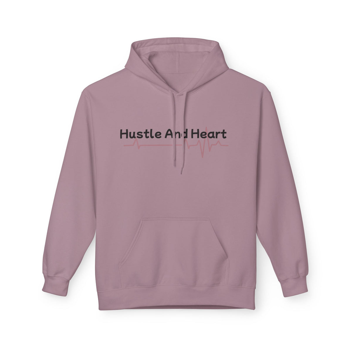 Hustle And Heart Hoodie — Motivational Pullover with Heartbeat Graphic