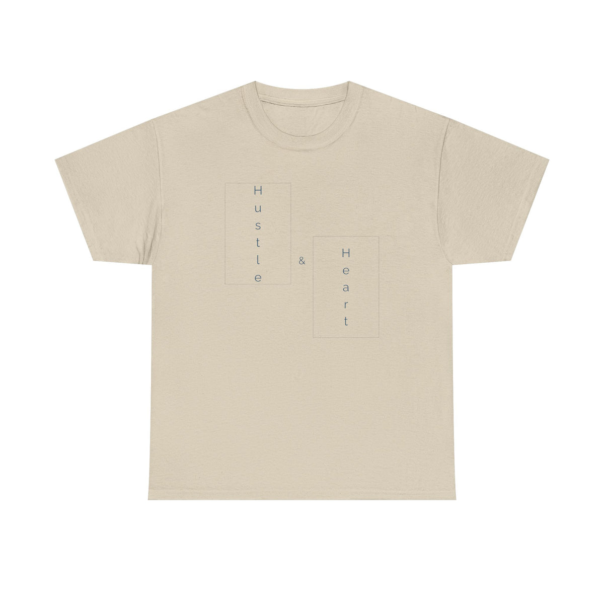 Minimalist "Hustle & Heart" T-Shirt — Vertical Text Graphic Tee