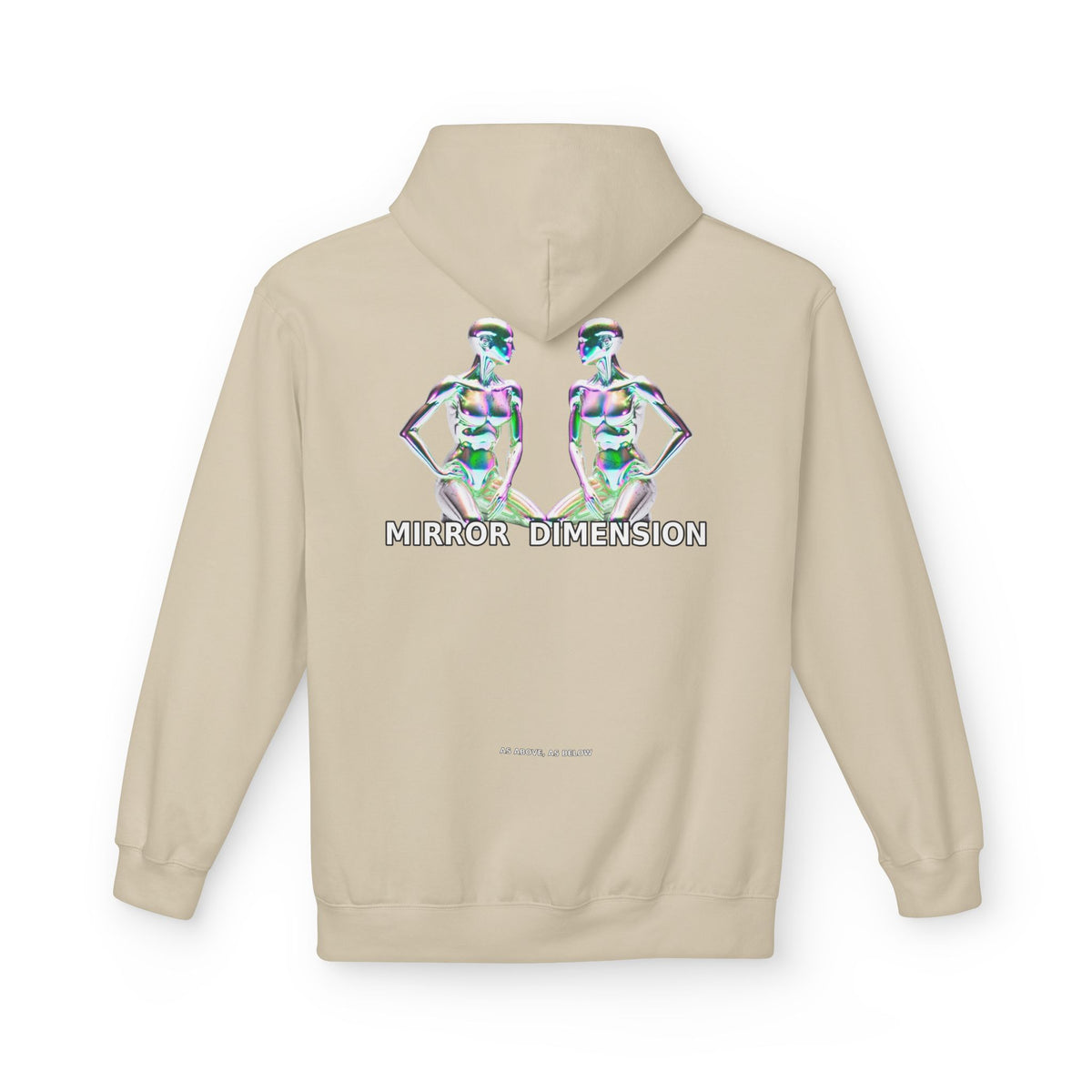 Mirror Dimension Graphic Hoodie — Symmetrical Sci-Fi Alien