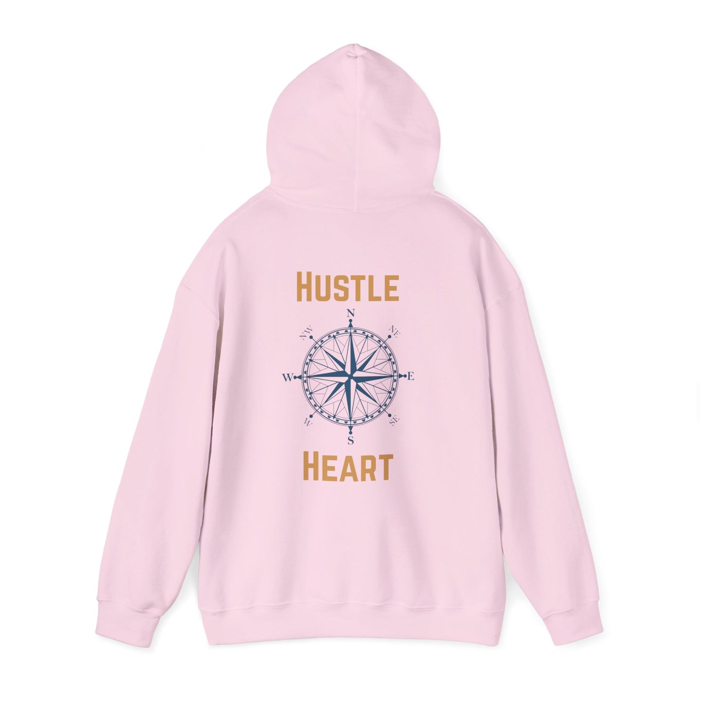 Hustle Heart Compass Hoodie — Motivational Graphic Pullover