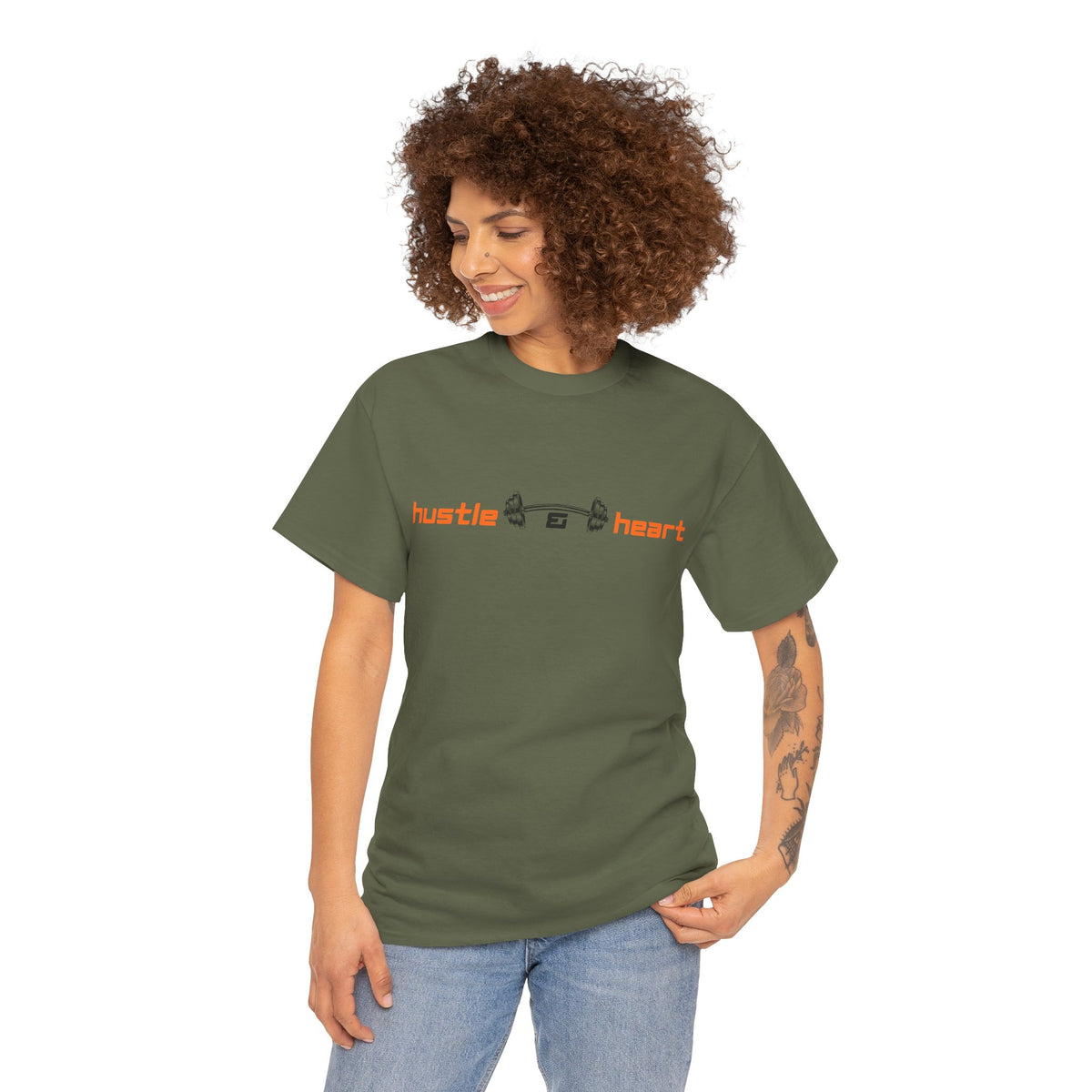 Hustle Heart Graphic Tee — Minimal Motivational T-Shirt