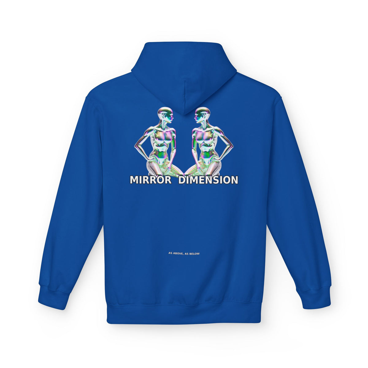 Mirror Dimension Graphic Hoodie — Symmetrical Sci-Fi Alien