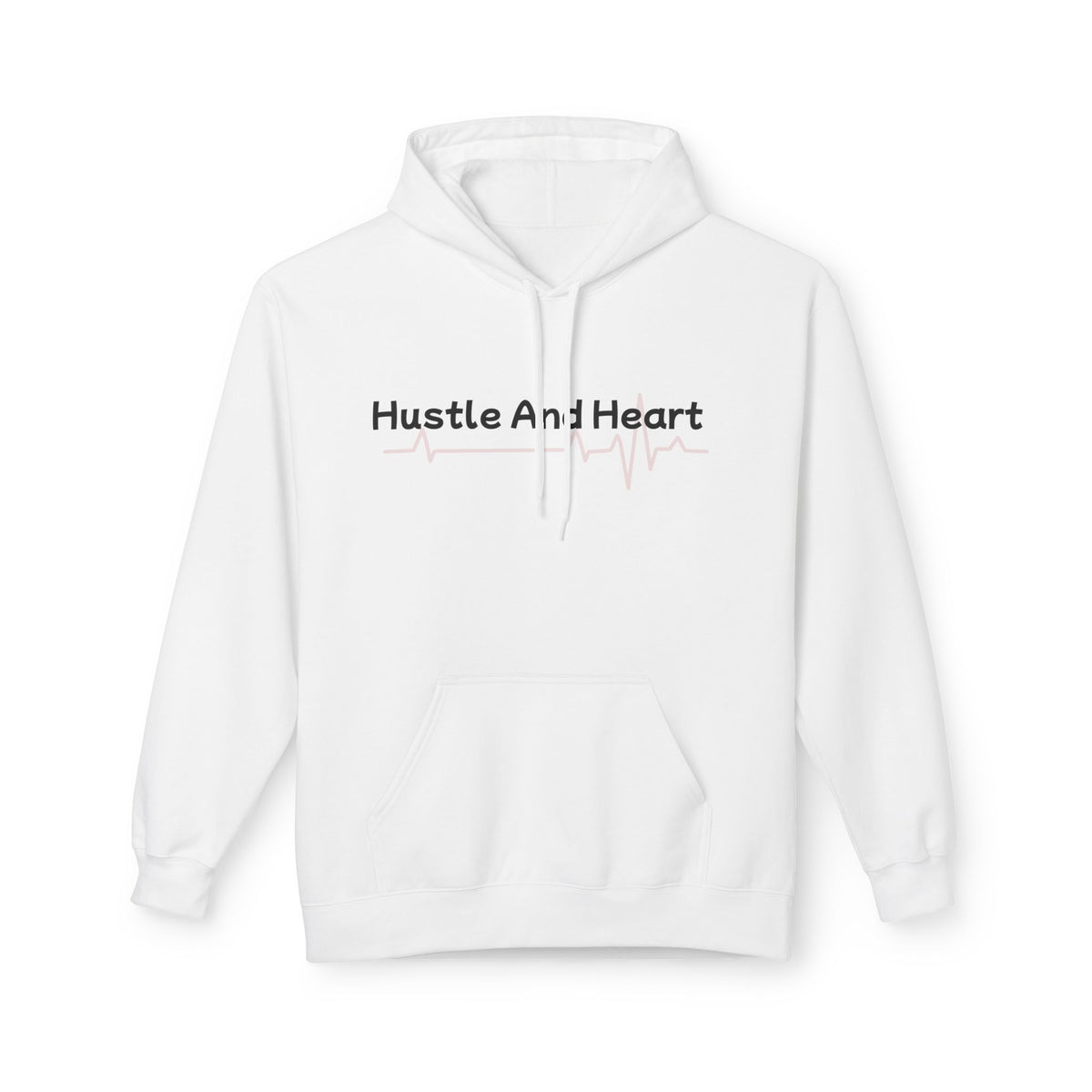 Hustle And Heart Hoodie — Motivational Pullover with Heartbeat Graphic