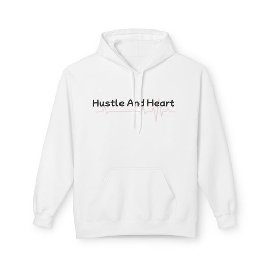 Hustle And Heart Hoodie — Motivational Pullover with Heartbeat Graphic