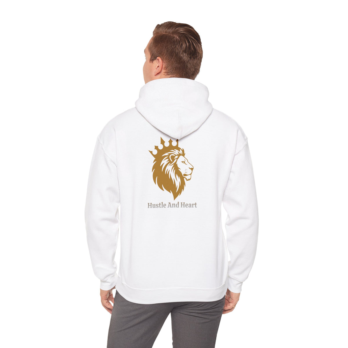 Lion Crown Hoodie — "Hustle And Heart" Graphic Pullover