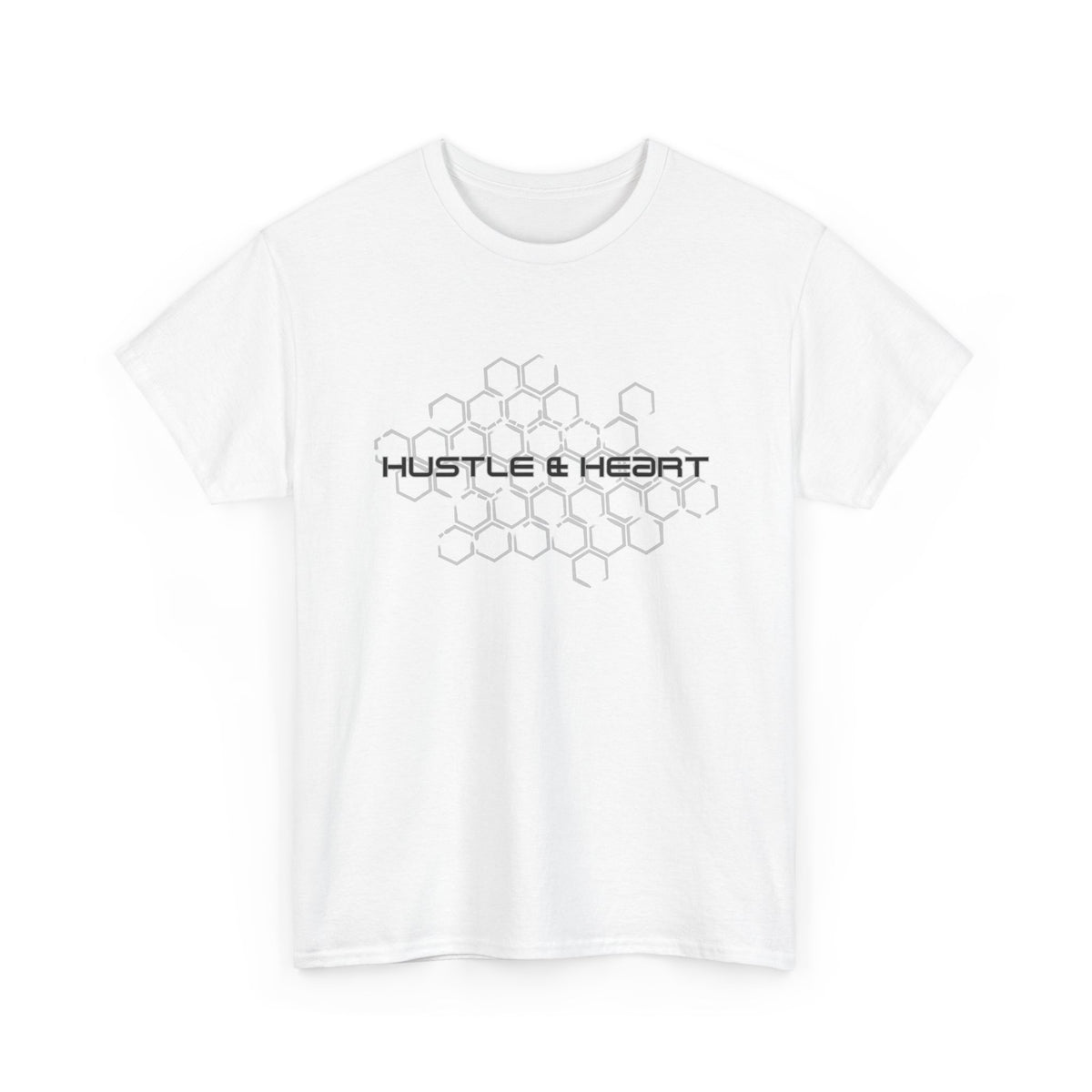 Hustle & Heart T-Shirt — Honeycomb Graphic Motivational Tee