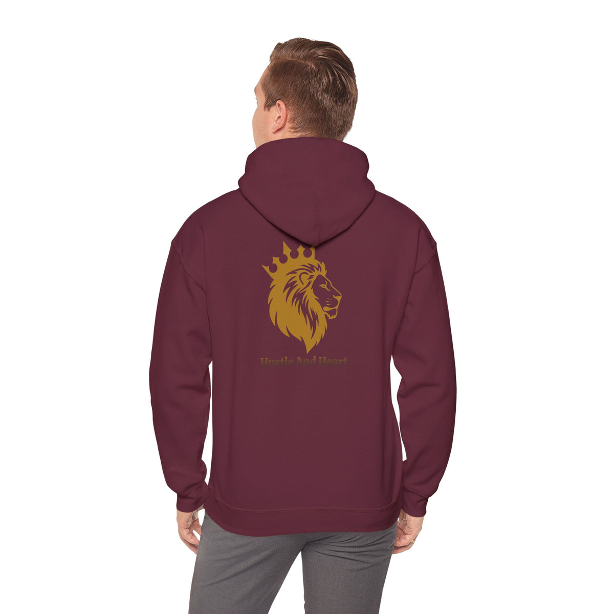 Lion Crown Hoodie — "Hustle And Heart" Graphic Pullover