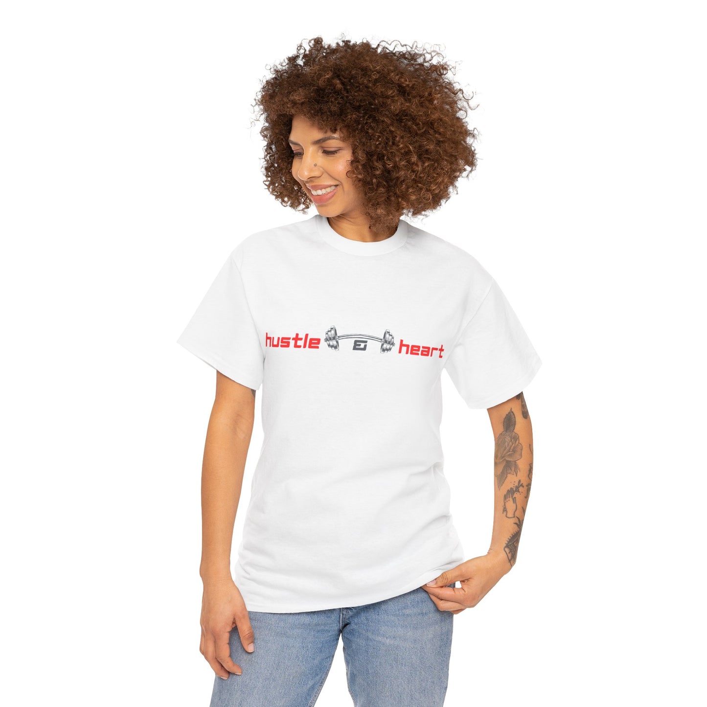 Hustle & Heart Graphic Tee — Minimal Fitness Motivational Shirt