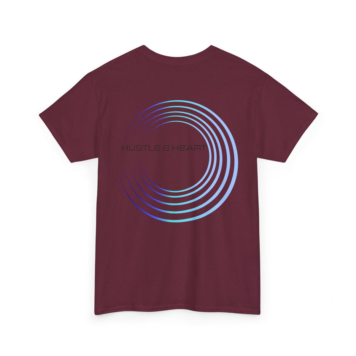 Hustle & Heart Tee — Minimal Gradient Circle Graphic Cotton T‑Shirt