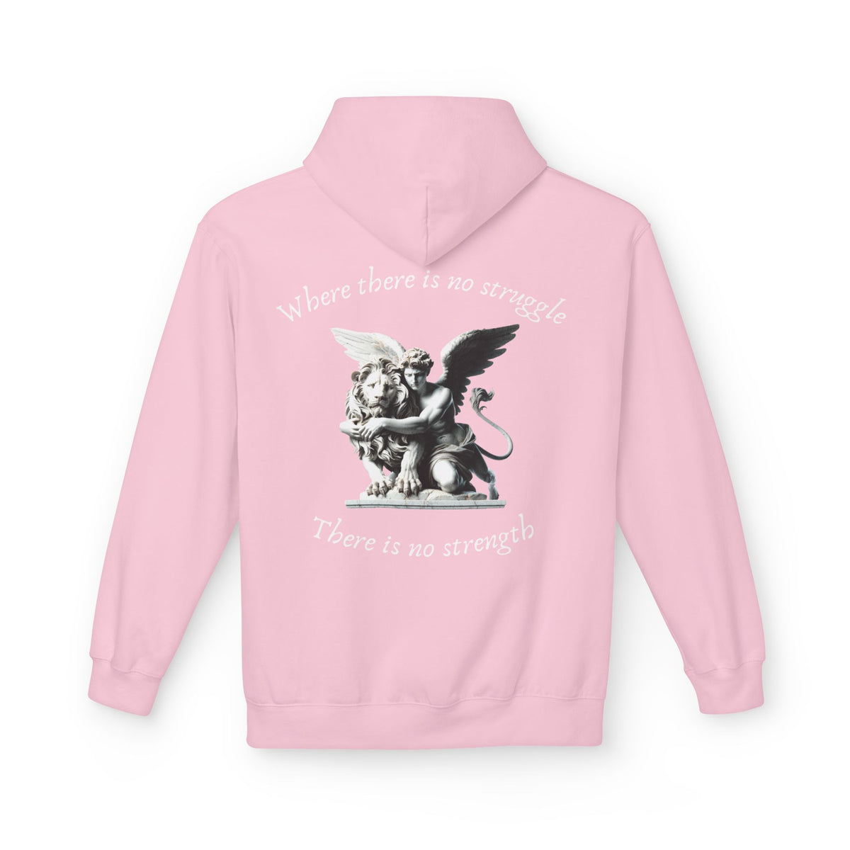 Angel Statue Hoodie – "Where there is no struggle, there is no strength" Inspirational Graphic Hoodie
