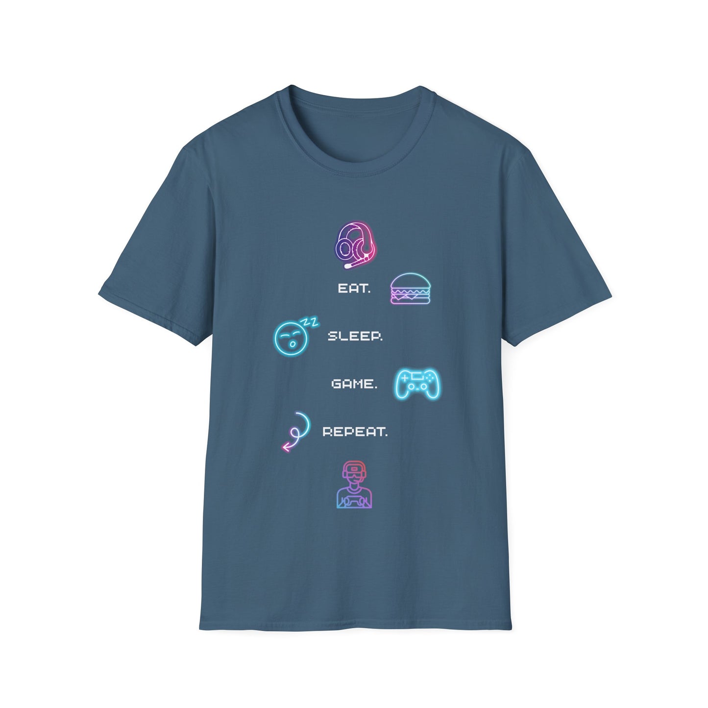 Pastel Gaming Icons T-Shirt — Cute Vaporwave Controller & Skull Tee