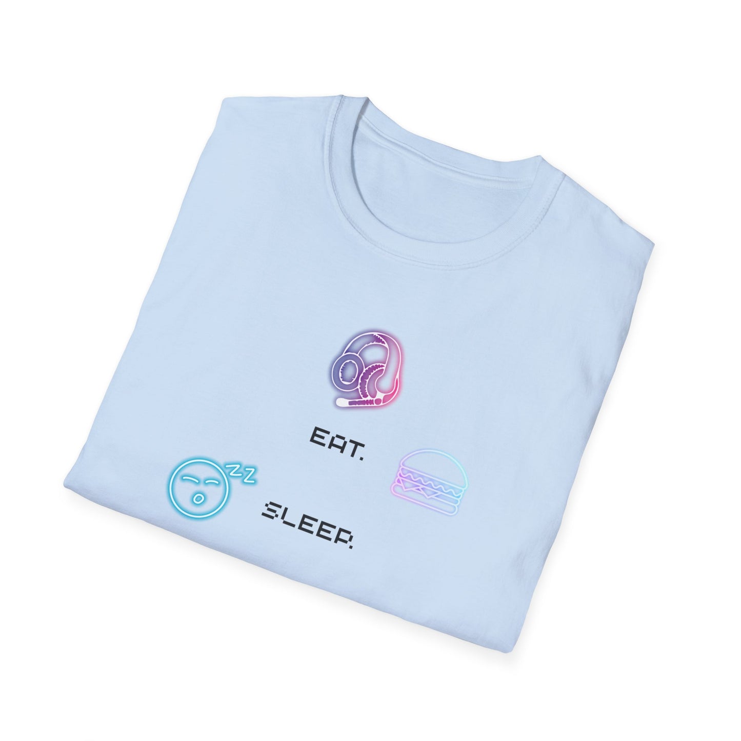 Gamer Routine T‑Shirt — "Eat Sleep Game Repeat" Pastel Retro Tee