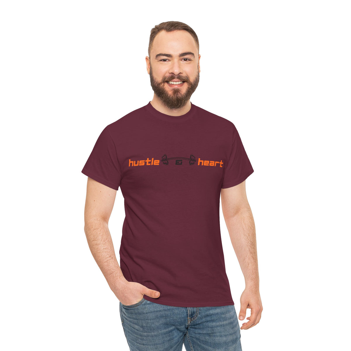 Hustle Heart Graphic Tee — Minimal Motivational T-Shirt