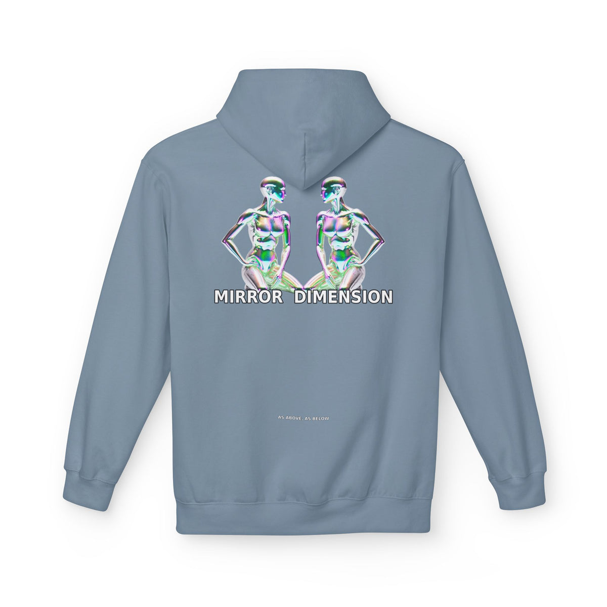 Mirror Dimension Graphic Hoodie — Symmetrical Sci-Fi Alien