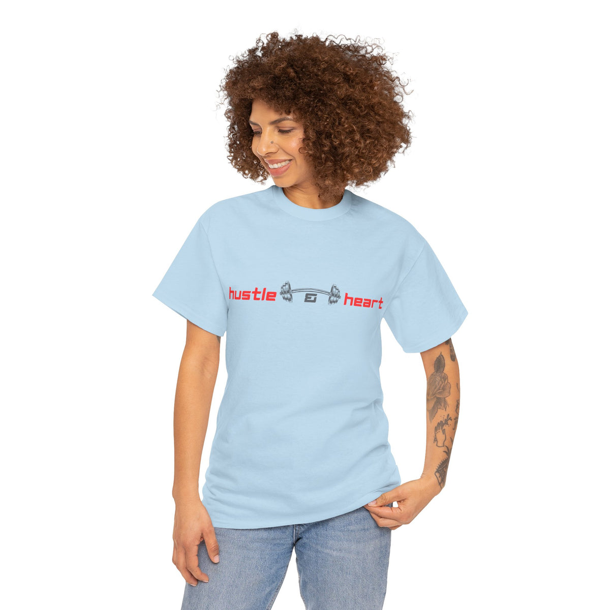 Hustle & Heart Graphic Tee — Minimal Fitness Motivational Shirt