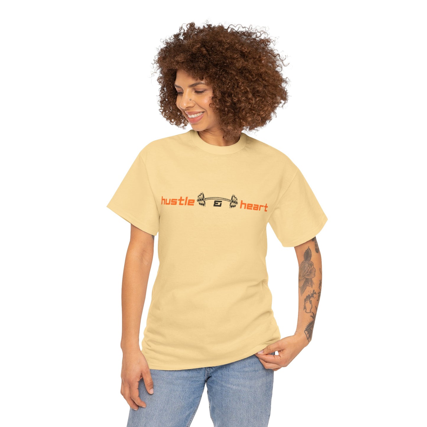 Hustle Heart Graphic Tee — Minimal Motivational T-Shirt