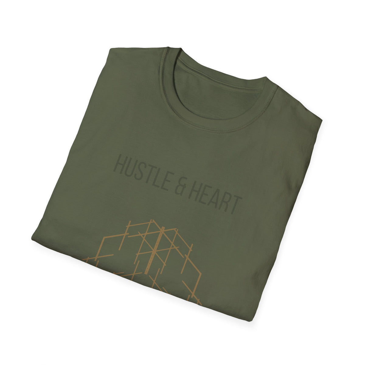 Hustle & Heart Geometric Tee — Motivational Graphic T-Shirt