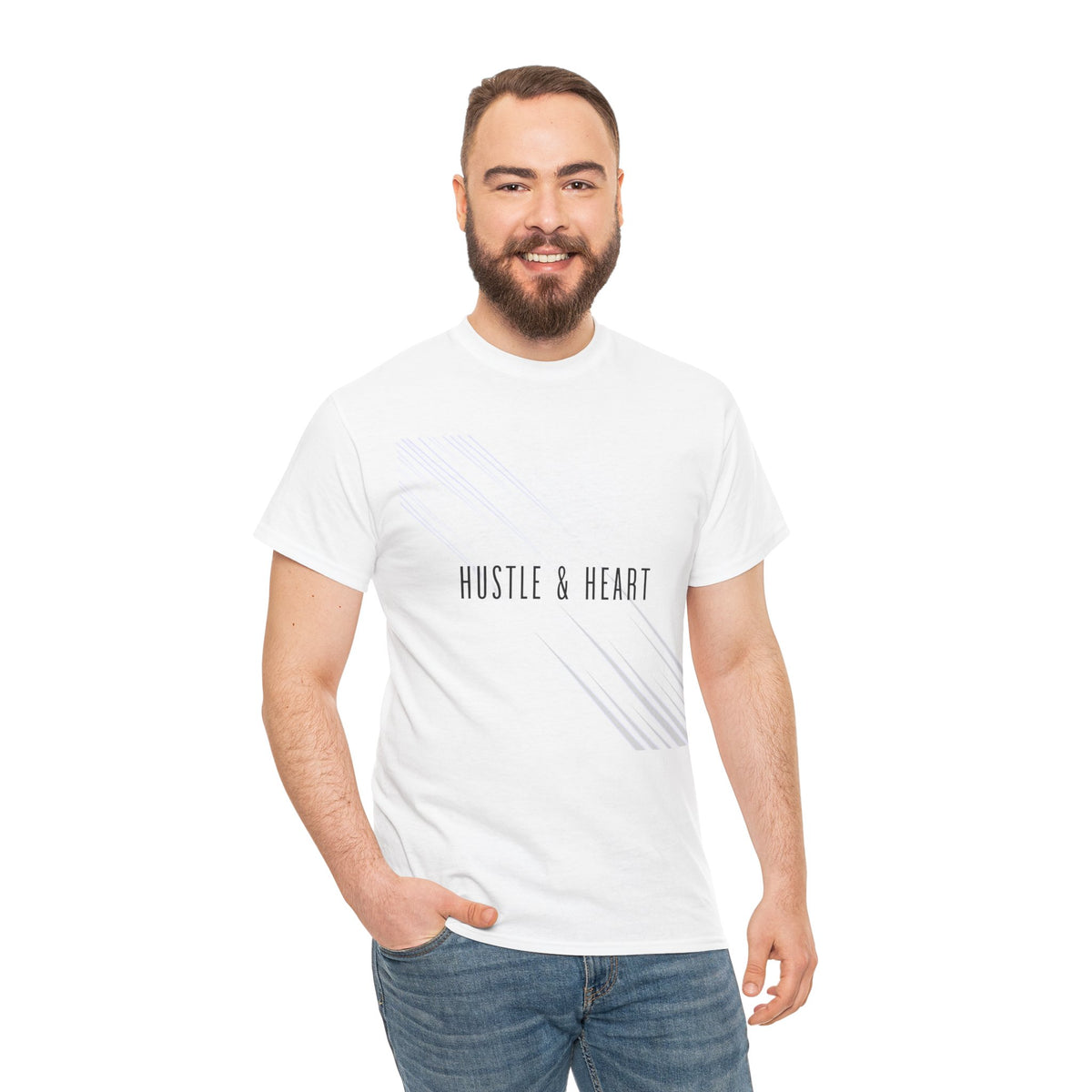 Hustle & Heart Tee — Minimal Motivational Graphic Tee